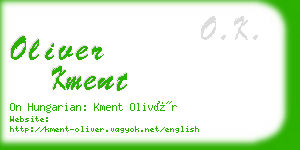 oliver kment business card